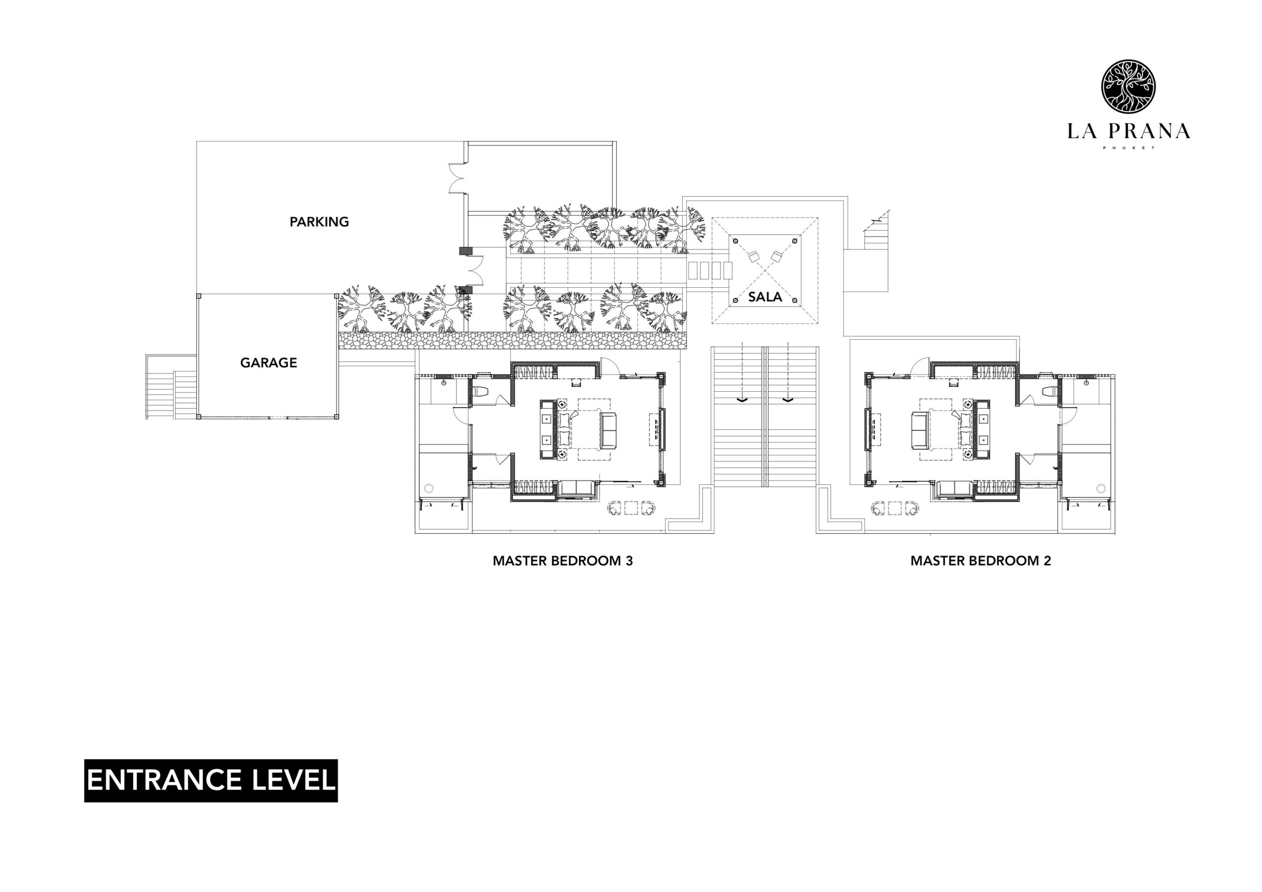La Prana Phuket - villa la prana floor plans entrance level scaled - June 29, 2023
