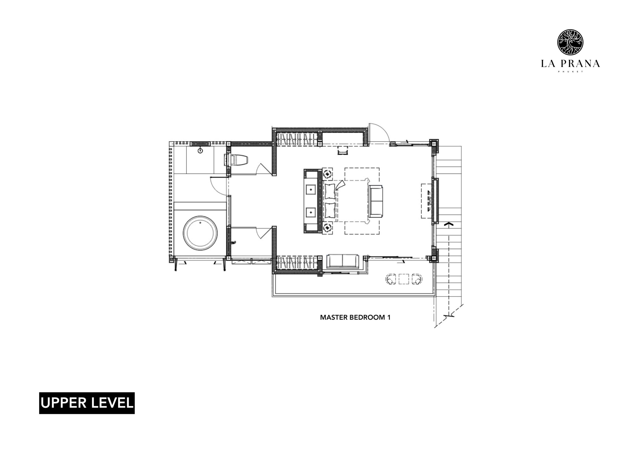 La Prana Phuket - villa la prana floor plans upper level scaled - June 29, 2023